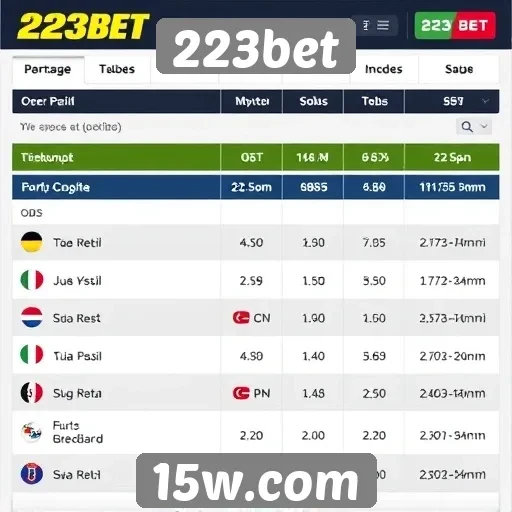 Comparativo de odds entre 223bet e concorrentes